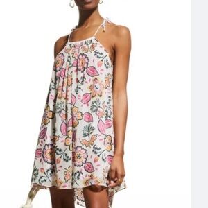 RAG & BONE Bailey Self-Tie Floral Minidress in floral print silk beach coastal M